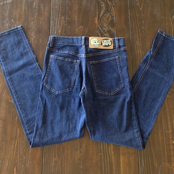 CHEAP MONDAY ● Dark Wash Stretch Skinny Jeans - Picture 2 of 2